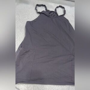 Athletic Charcoal Camisole Dress With built in Romper